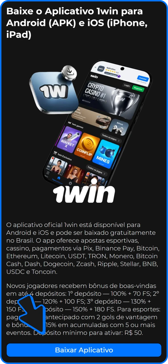 Clique neste botão para baixar o aplicativo 1win para Android.