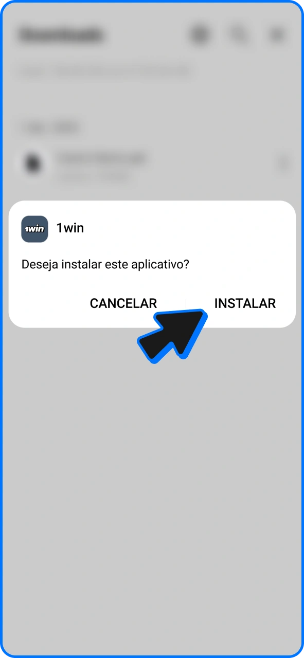 Instale o aplicativo 1win para Android que você baixou.