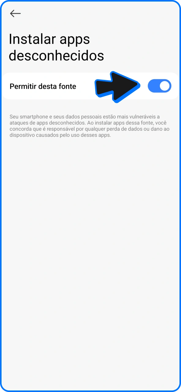 Abra as configurações para permitir a instalação do aplicativo 1win para Android.