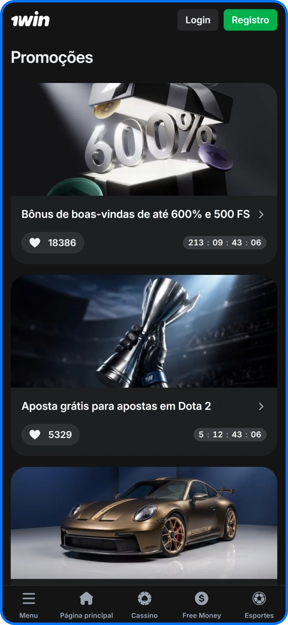 Ganhe mais com os bônus do aplicativo 1win.