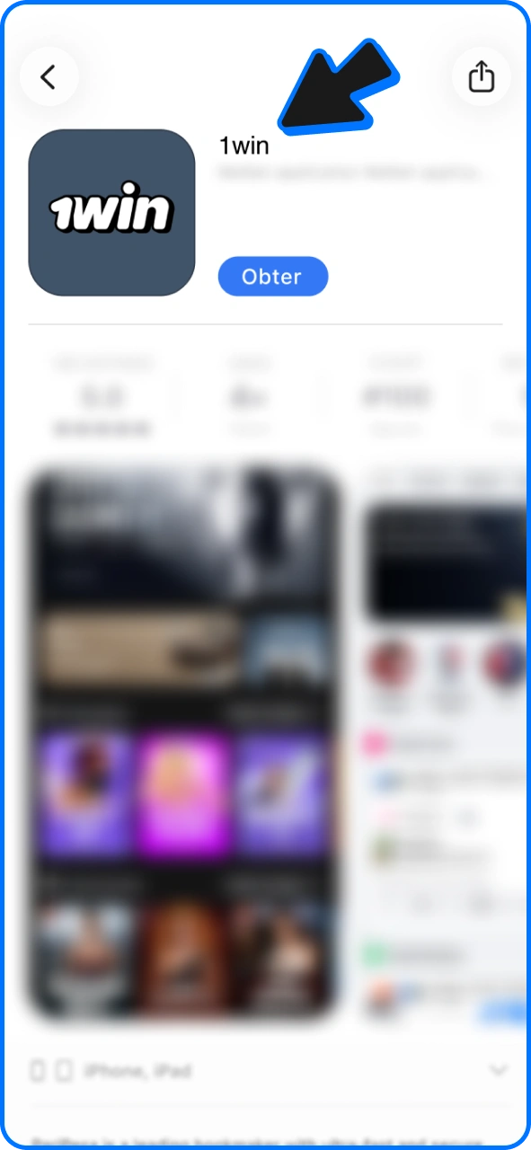 Abra a App Store para baixar o aplicativo 1win para iOS.
