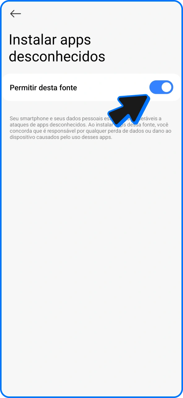 Permitir a instalação do aplicativo 1win Aviator para Android.